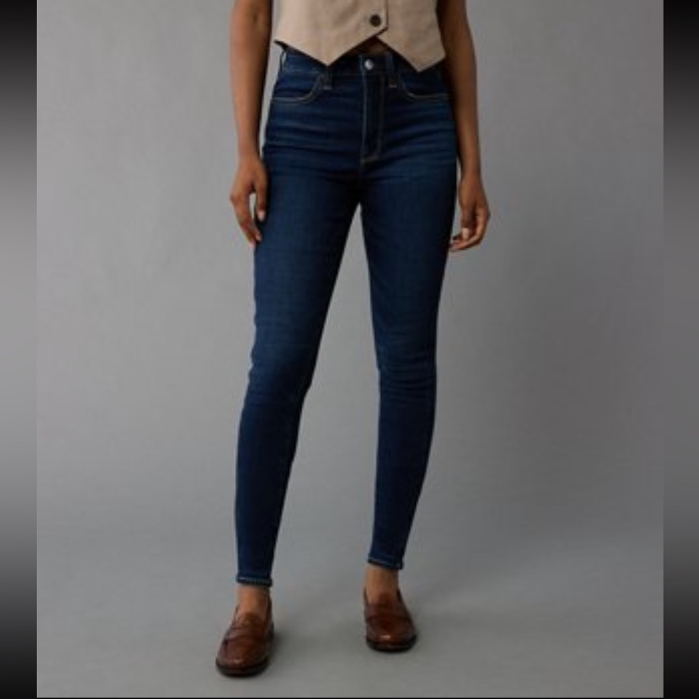 American Eagle Outfitters Dark Blue High Rise Jegging | Size 16 Short